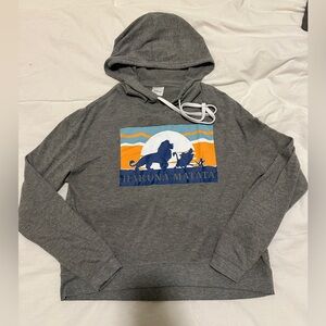 Disney The Lion King Hakuna Matata Heather Grey Lightweight graphic hoodie Small